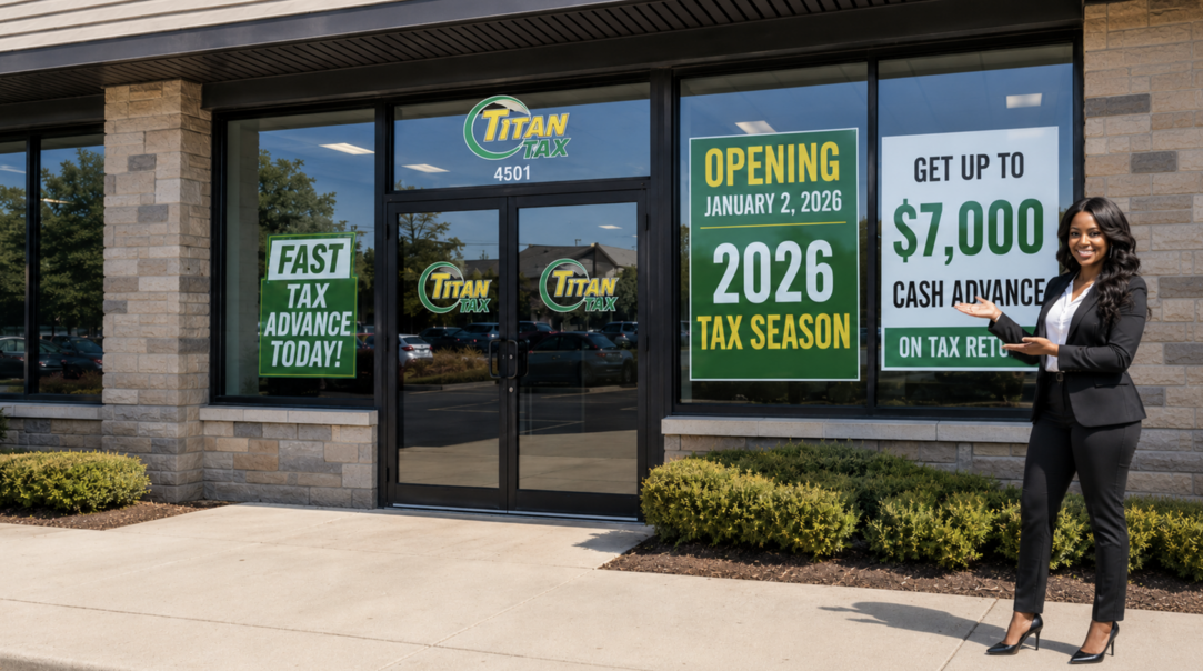Titan Tax tax preparation office at 3950 Salem Avenue in Dayton, Ohio