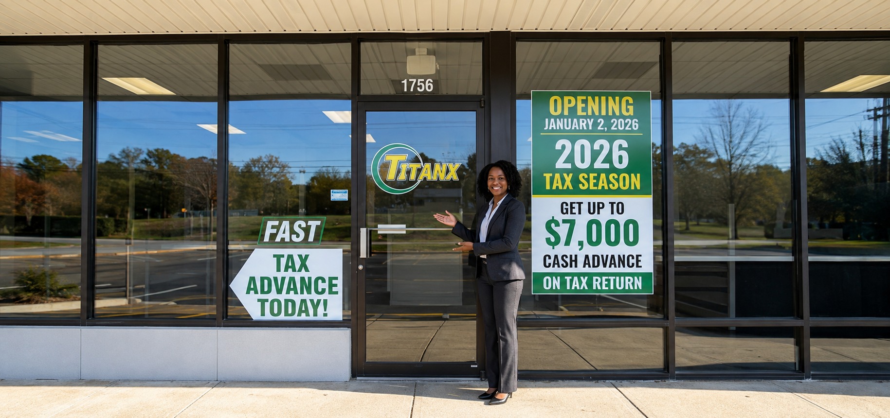 Titan Tax office in Roselawn, Cincinnati, at 7617 Reading Road in the Valley Center Plaza