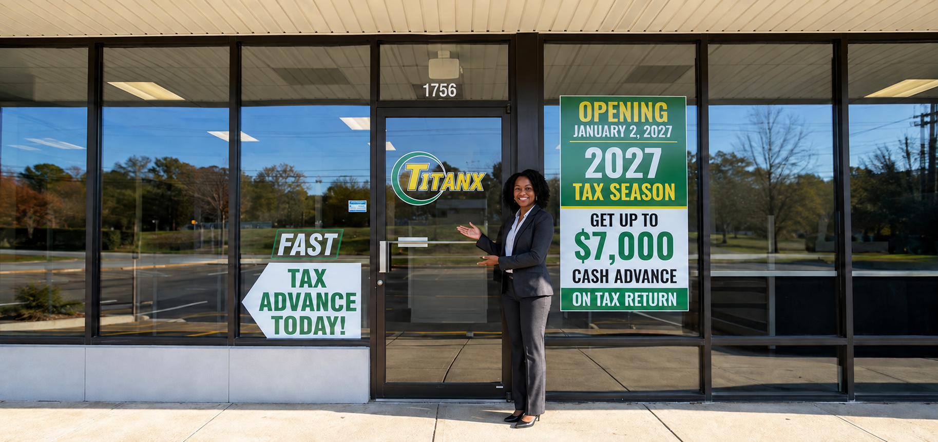 Titan Tax office in Roselawn, Cincinnati, at 7617 Reading Road in the Valley Center Plaza