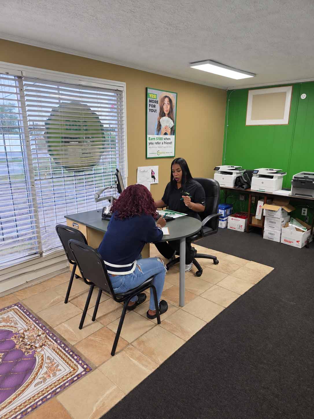 Client consultation at the Titan Tax Roselawn office in Cincinnati, Ohio