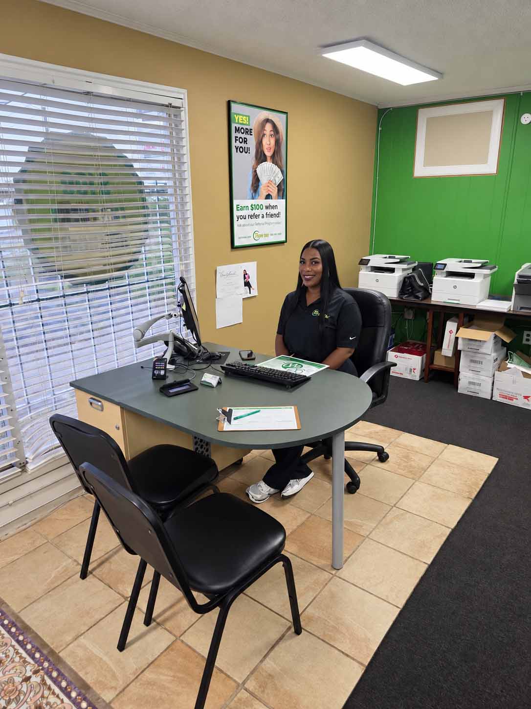 Tidy, renovated workspace at Titan Tax Roselawn, 7617 Reading Road